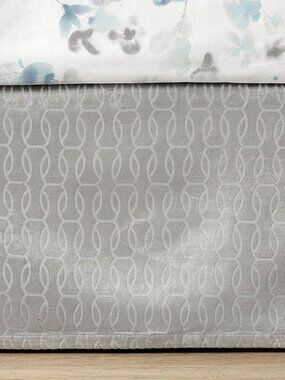 Pottery Barn Amelia Velvet Crib Skirt Metallic Gray Silver Baby Nursery NWT
